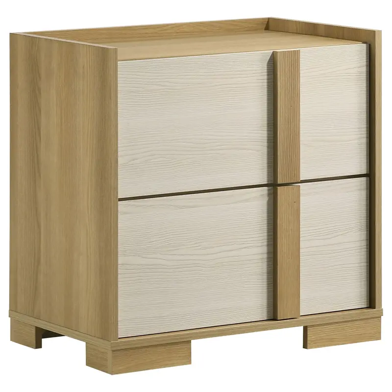 Lincoln Natural Wood 2-Drawer Nightstand 1