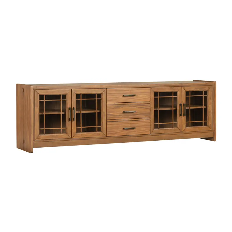 Lincoln Warm Walnut Large Entertainment Center 1