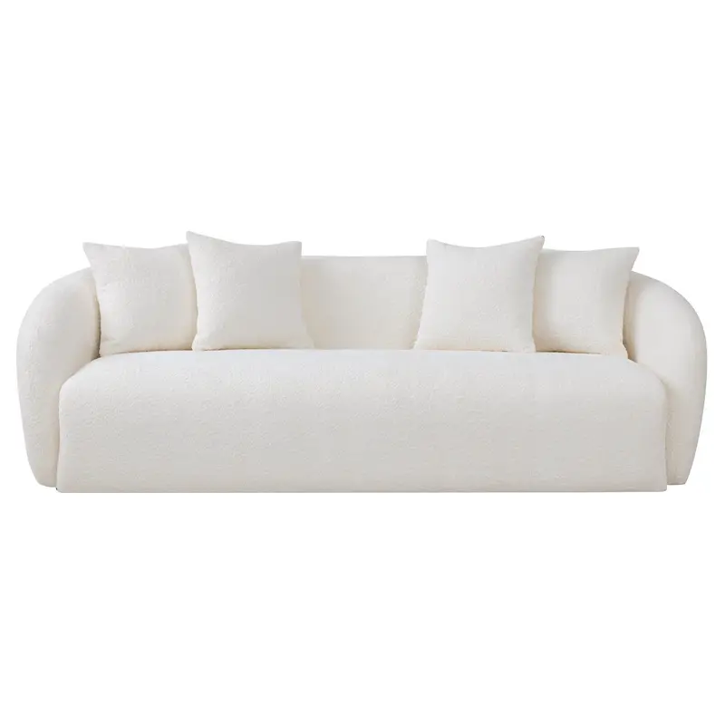Linden Ivory Linen-Look Sofa – Clean Lines And Removable Cushion Covers 1