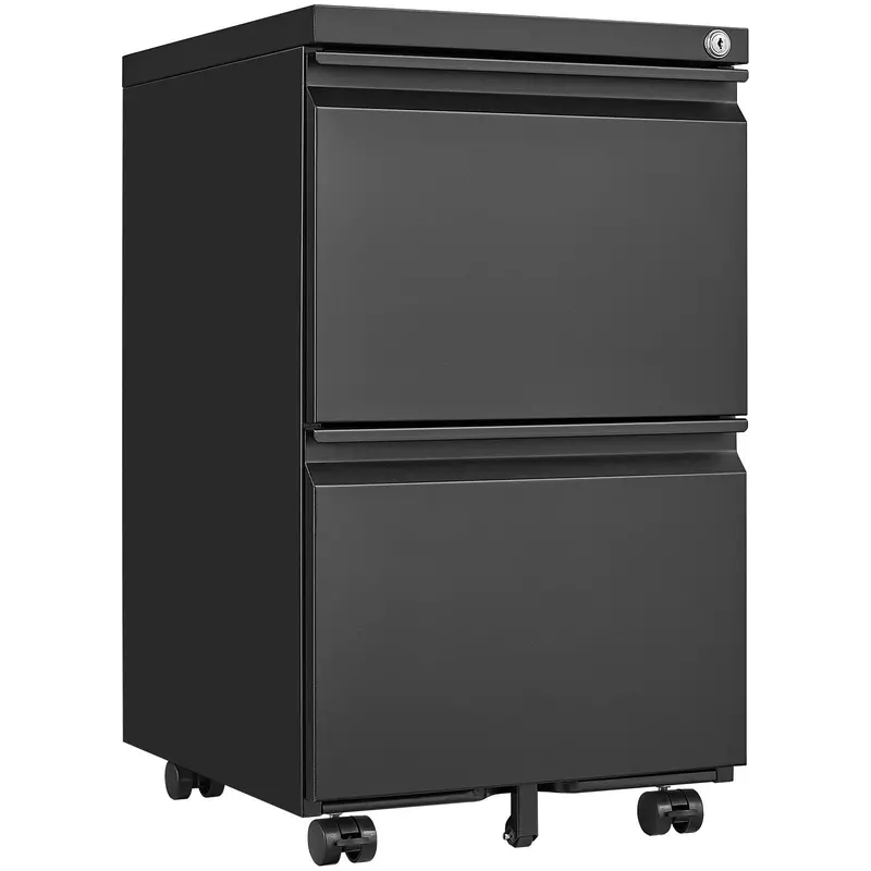 Locking Two-Drawer Rolling File Cabinet For Home Office 1