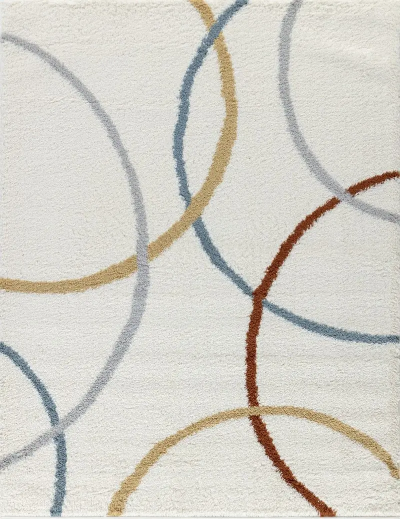 Loft Shag 7'10" X 9'10" Weather-Resistant Polypropylene Rug – Ivory 1