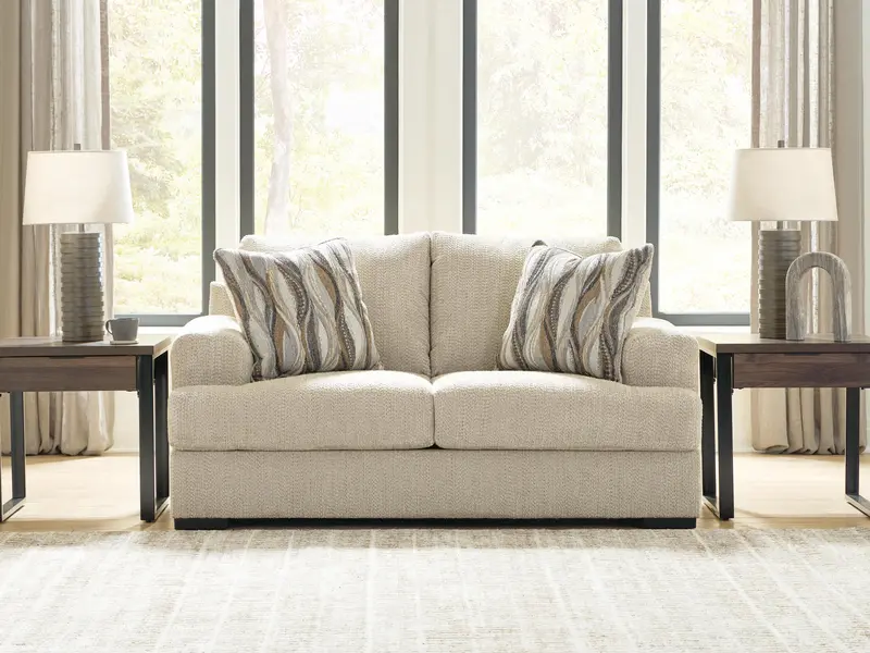 Lofwood Modern Loveseat Sofa – Upholstered Two-Seater Couch 1