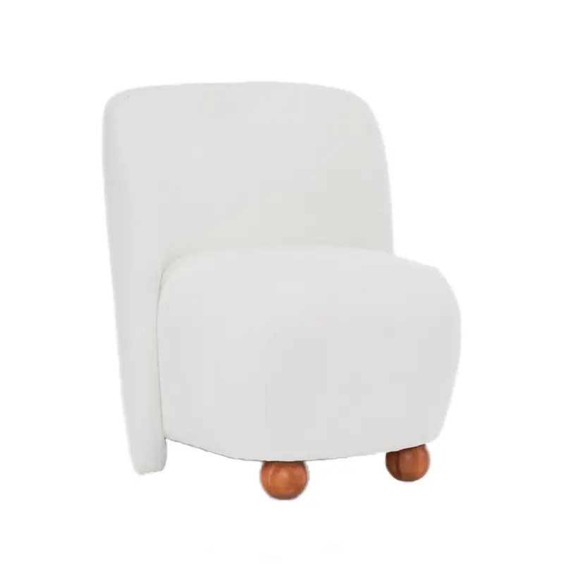 Low-Back Upholstered Accent Chair – Round-Foot Living Room Seating 1