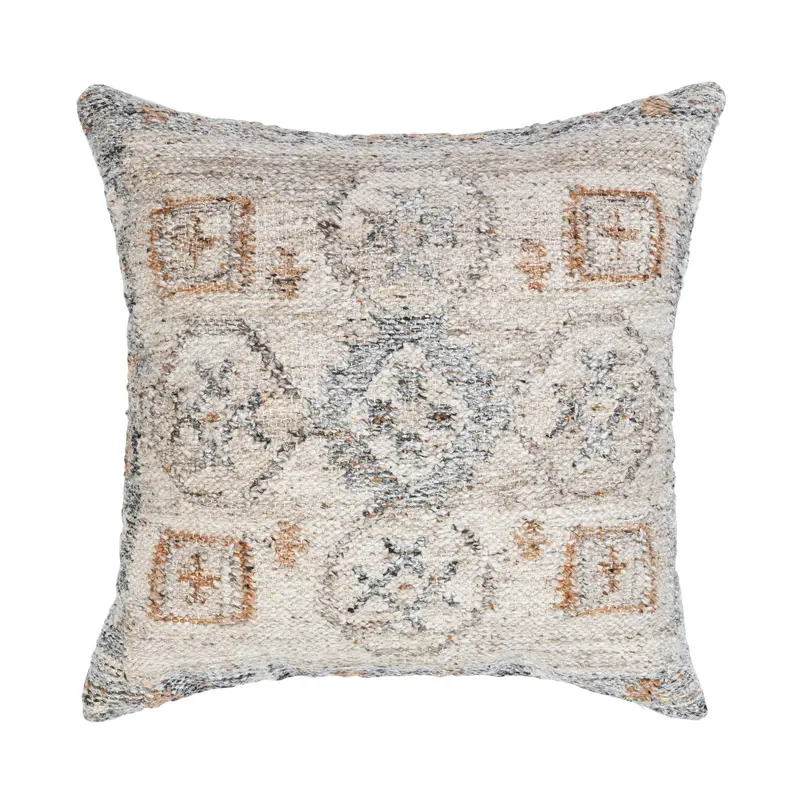 Luken Decorative Pillow – 22" X 22", Gray Multi-Textured Design 1