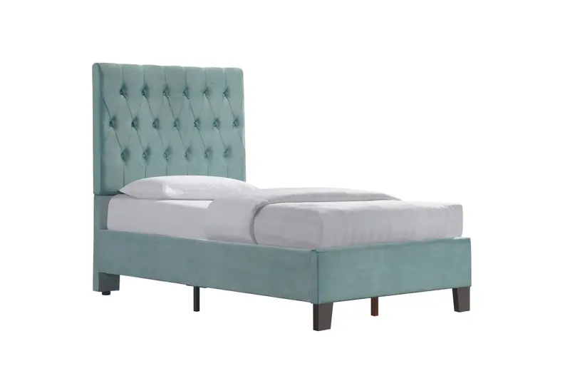 Luma Padded Upholstered Bed With Channel-Tufted Headboard 1