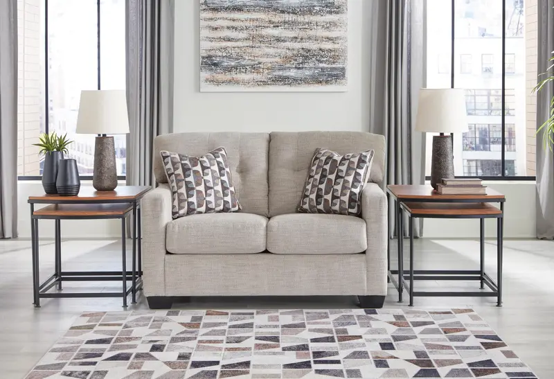 Mahoney Upholstered Loveseat With Track Arms 1