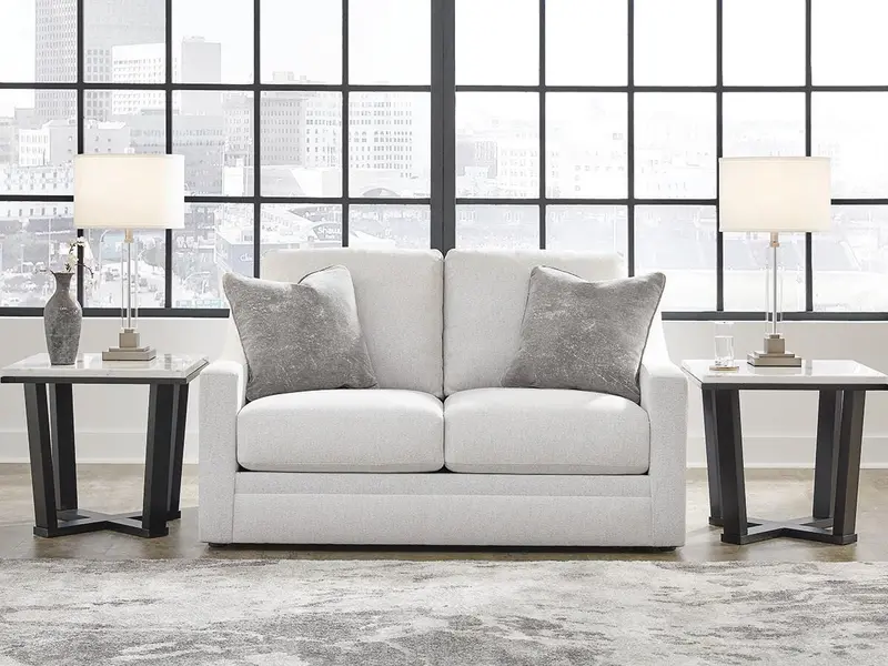 Maitelynn Upholstered Loveseat With Tapered Legs 1