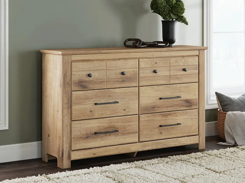 Makidern Six-Drawer Wooden Dresser – Modern Bedroom Storage 1