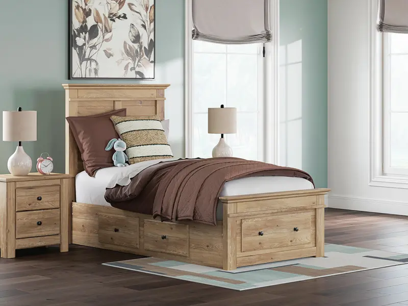 Makidern Twin-Size Panel Bed With Under-Bed Storage 1