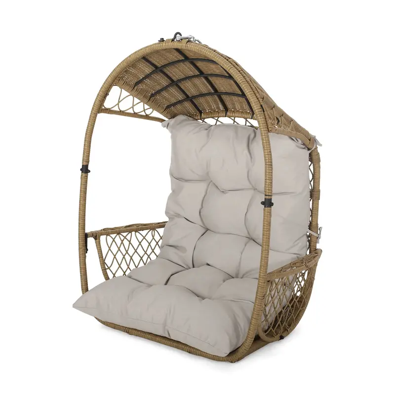 Malia Wicker Hanging Chair – Indoor/Outdoor Comfort Seat 1