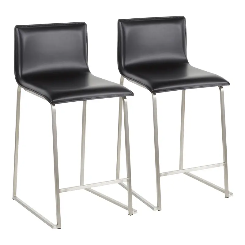 Mara Minimalist Contemporary Counter Stool Set (2 Pieces) 1