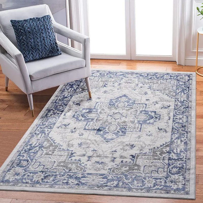 Marfi Blue And Gray Oriental Area Rug – 8 Ft X 10 Ft 1