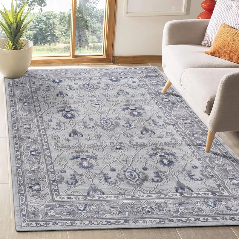 Marfi Gray And Blue Oriental Area Rug – 8 Ft X 10 Ft 1
