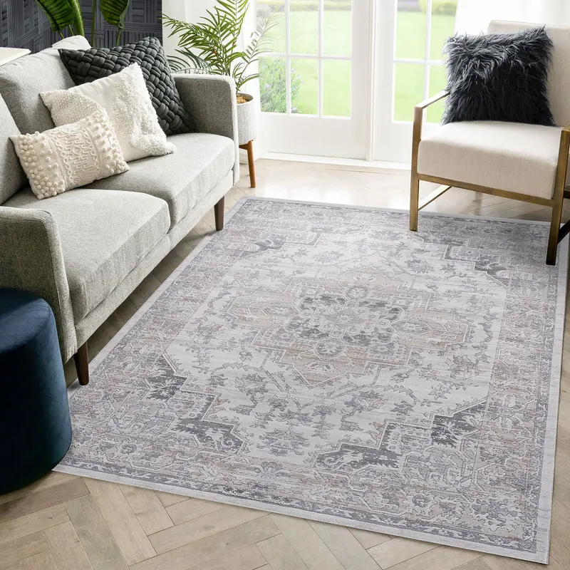 Marfi Ivory And Beige Oriental Area Rug – 6 Ft X 9 Ft 1