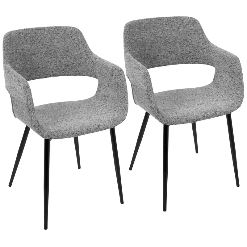 Margarite Black And Gray Contemporary Dining Chair Set (2) 1