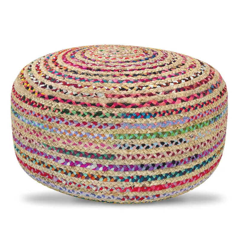 Margo Oversized Multicolor Round Floor Pouf 1