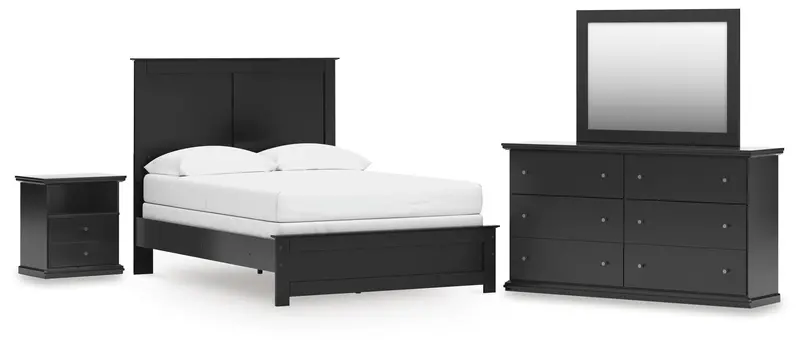 Maribel Full Panel Bed Bundle With Dresser, Mirror, And Nightstand 1