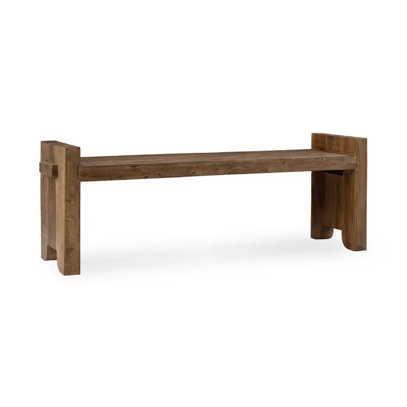 Marsa Solid Wood Bench In Natural Finish 1