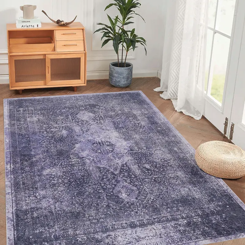 Maval Anthracite Washable 8' X 10' Area Rug 1