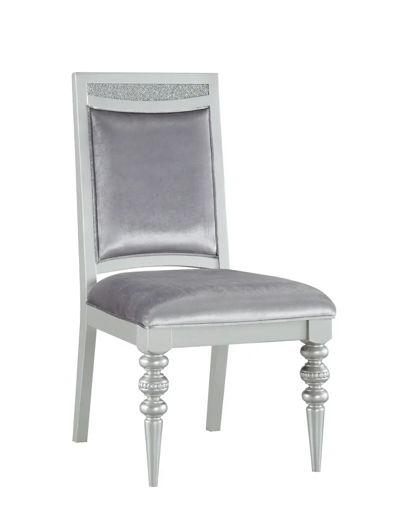 Maverick Modern Side Chairs – Set Of 2 In Sleek Silver Finish 1