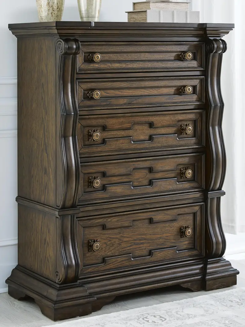Maylee Five-Drawer Tall Chest For Bedroom Storage 1
