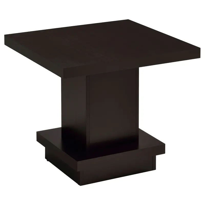 Mbala Cappuccino-Finished Square Pedestal End Table 1