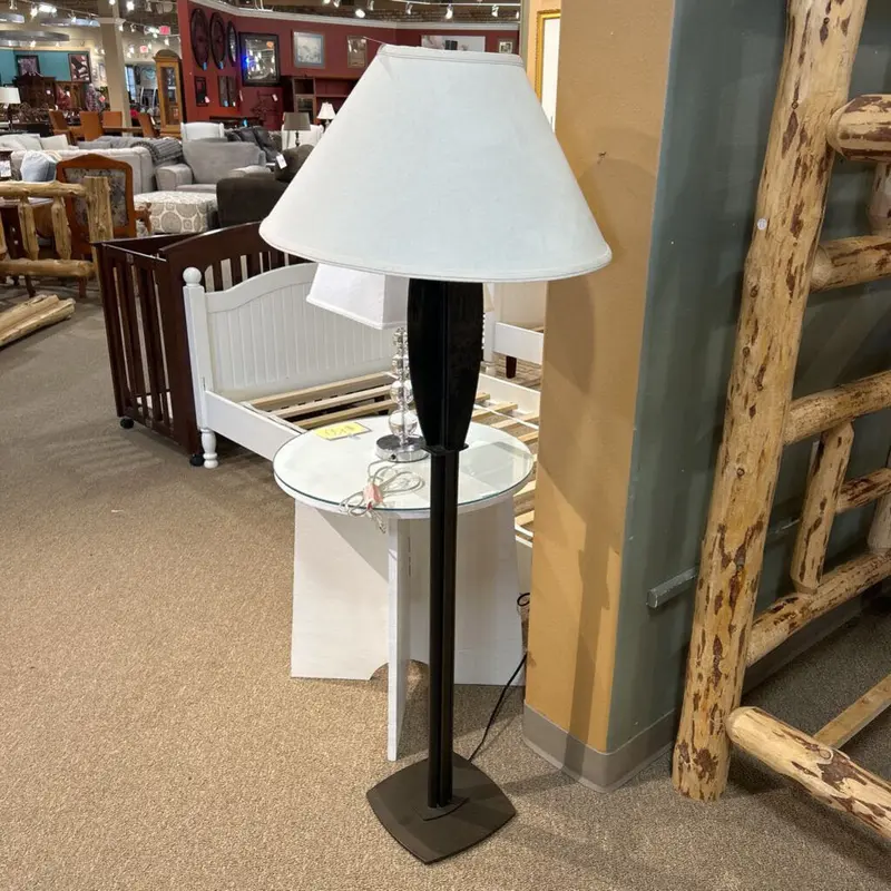 Metal Floor Lamp With Adjustable Height And Fabric Shade (Mi) 1