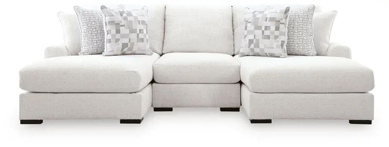 Misty-Lakes 3-Piece Double-Chaise Sectional In Contemporary Fabric 1