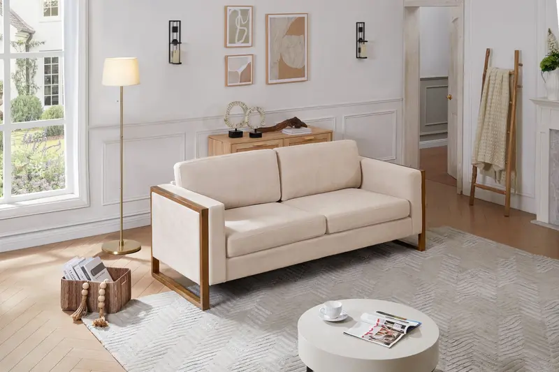 Modern 3-Seater Sofa On Solid Wood Legs For Timeless Living Room Style 1