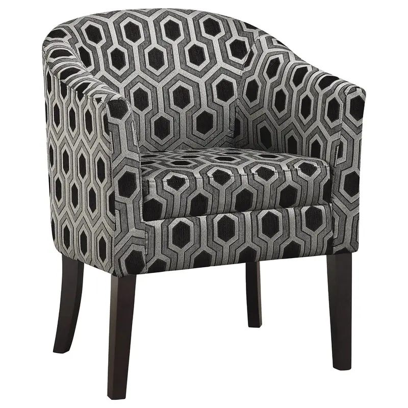 Modern Barrel-Back Accent Chair With Soft Upholstery – Gray 1