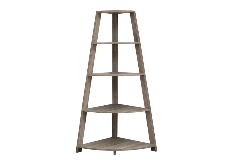 Modern Corner Etagere Bookcase – 4-Tier Open Shelving Unit 1