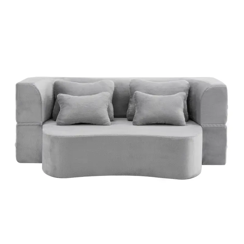 Modern Floor Sofa – Low-Profile Lounge Design With Four Decorative Pillows 1