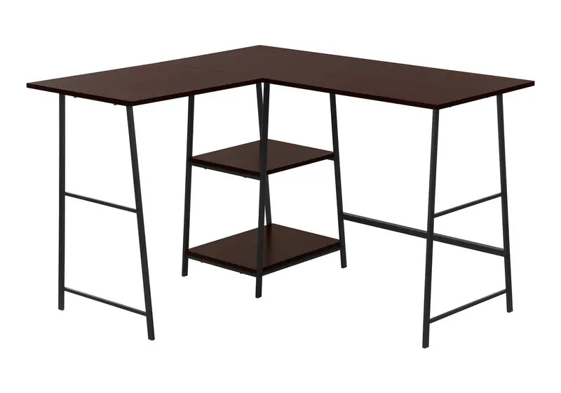 Modern L-Shaped Corner Computer Desk With Storage Shelves For Home Office 1