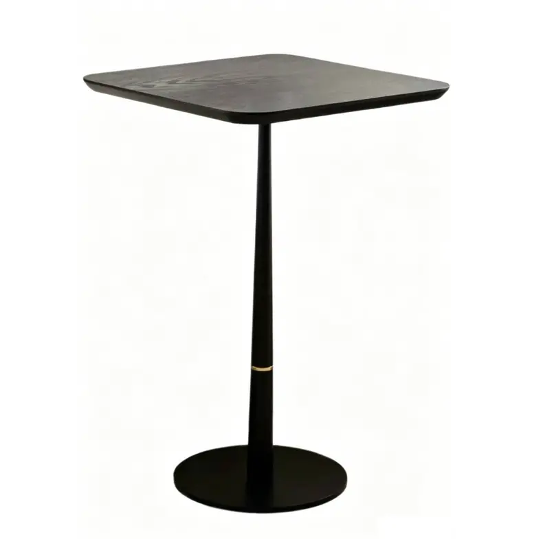 Modern Square Coffee Table That Converts To A Computer Desk – Black With Gold Accents 1