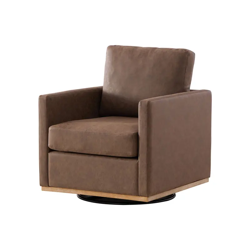 Modern Square Swivel Accent Chair With Full 360° Rotation 1