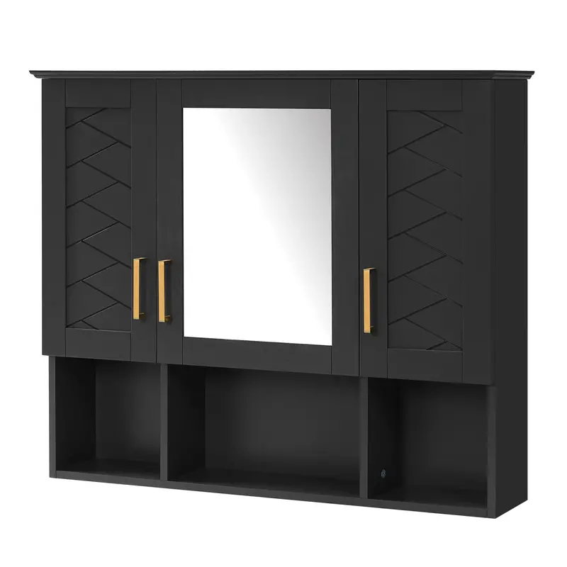 Modern Wall-Mounted Medicine Cabinet With Soft-Close Doors & Mirror 1