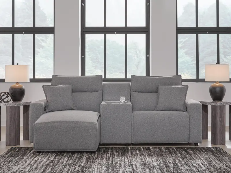 Modmax Ii 3-Piece Power Reclining Sectional W/ Chaise & Center Console 1
