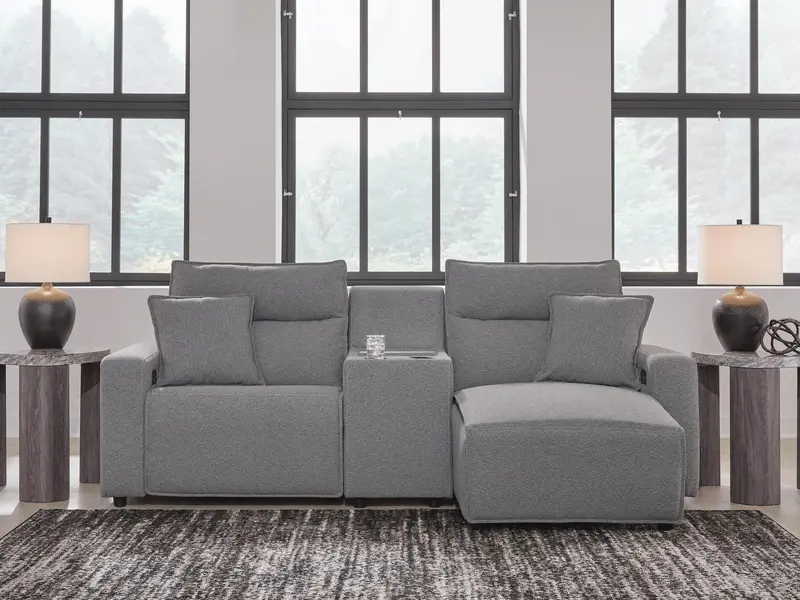 Modmax Ii 3-Piece Power Reclining Sectional W/ Chaise & Media Console 1