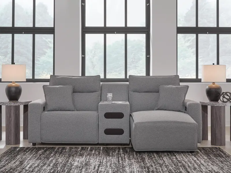 Modmax Ii 3-Piece Power Reclining Sectional With Chaise & Audio Console 1