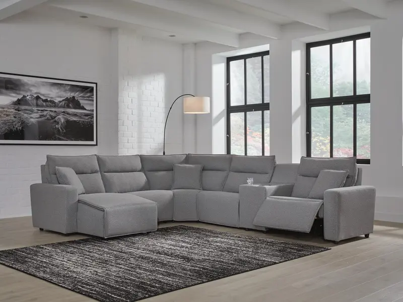 Modmax Ii 6-Piece Power Reclining Sectional With Chaise & Console 1
