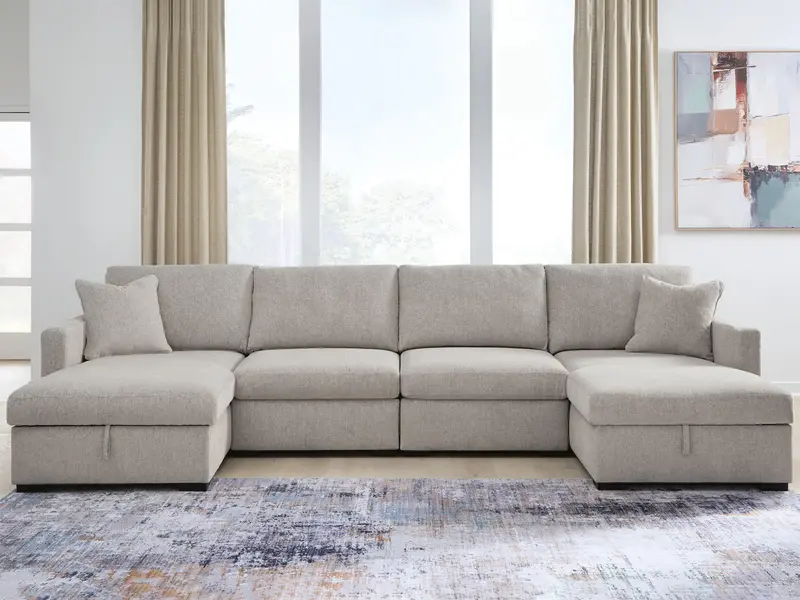 Modmax Luxe 4-Piece Sectional With Dual Storage Chaises 1