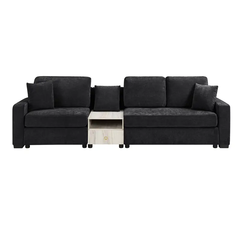 Modular Sectional Sofa With Built-In Storage Armrests And Center Console 6