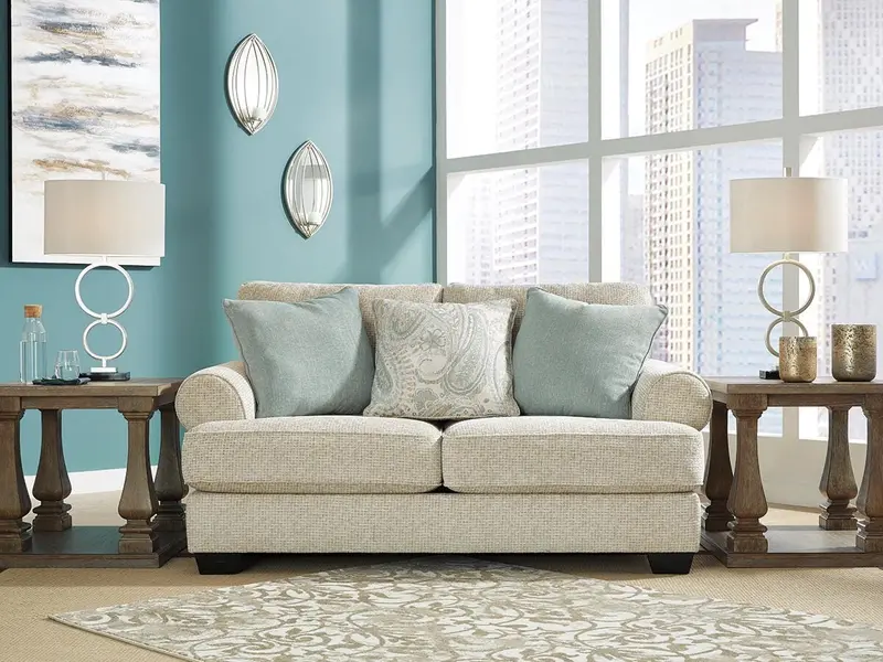 Monaghan Modern Loveseat In Neutral Upholstery 1