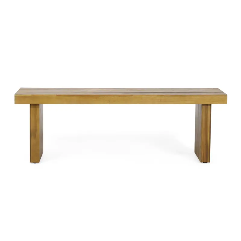 Nahanni Natural Acacia Slat Bench – Rustic Design 1