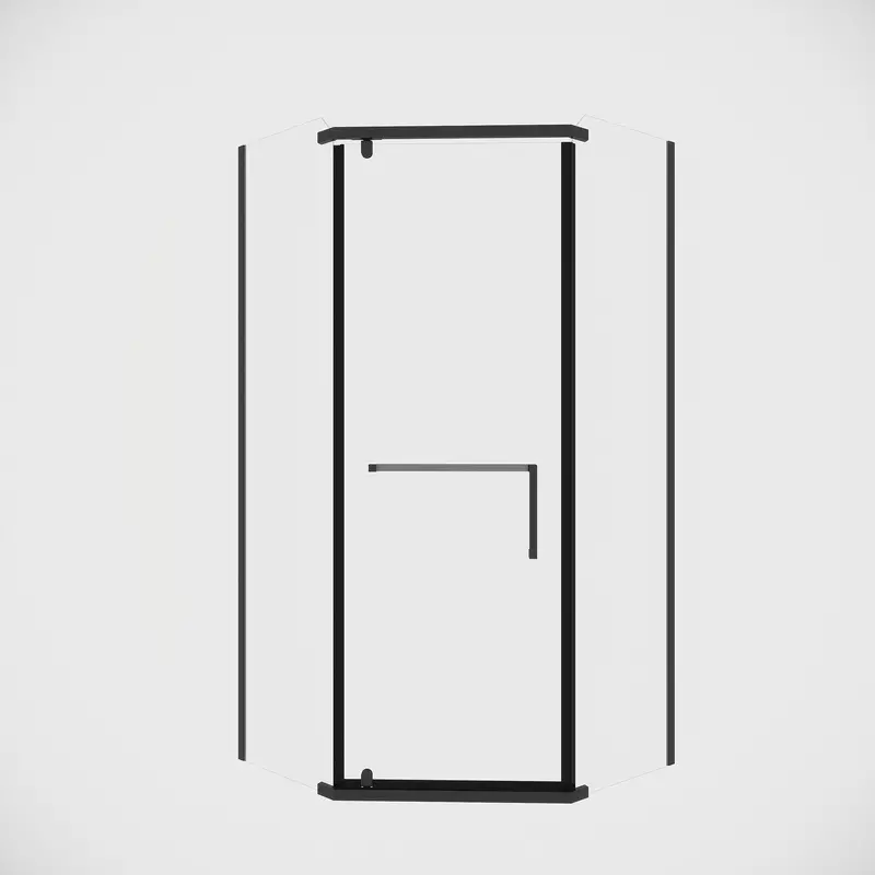 Neo-Angle Frameless Shower Enclosure With Tempered Safety Glass 2