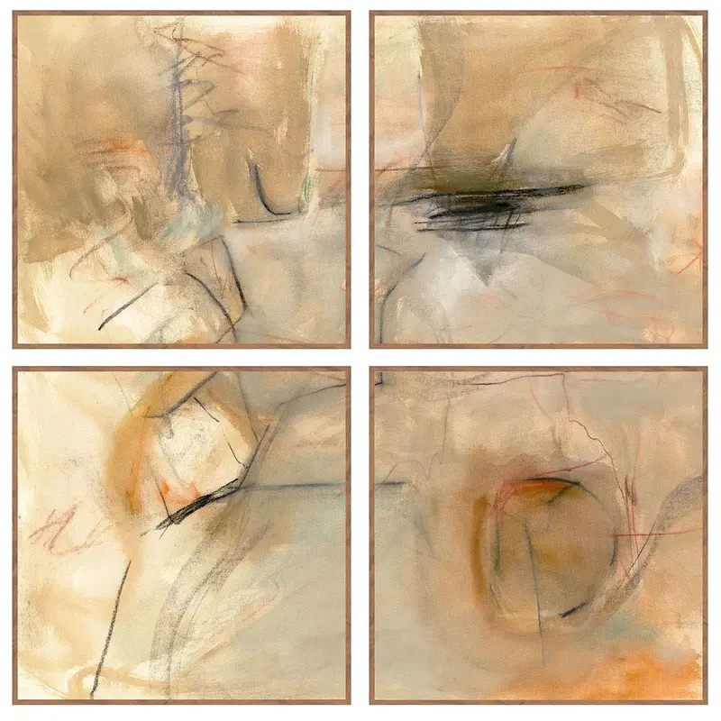 Ochre Ii Walnut-Toned 48" X 48" Four-Piece Gallery Wall Set By Buddy Whitlock 1