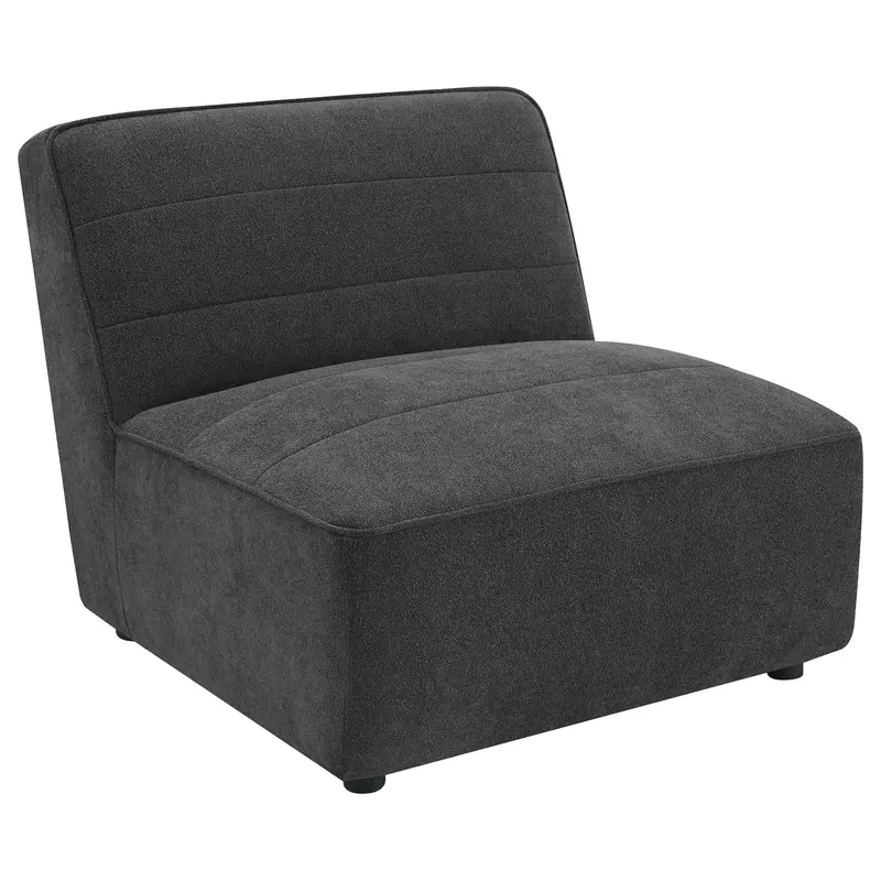 Ortega Charcoal Upholstered Armless Accent Chair 1