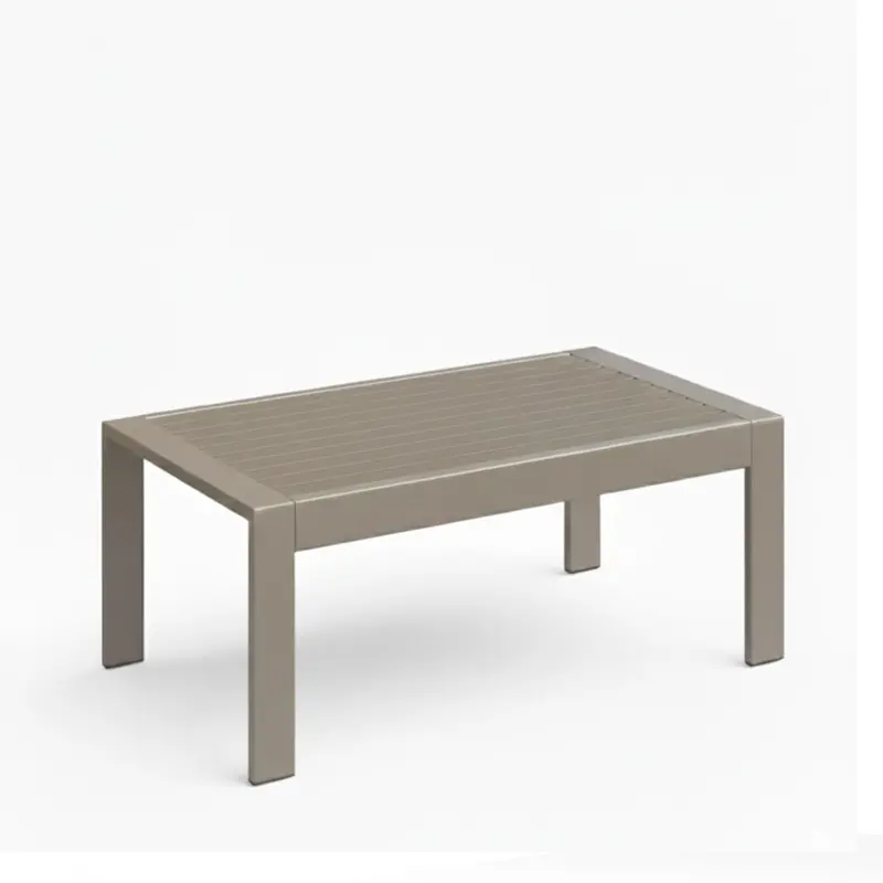 Outdoor Coffee Table With Realistic Wood-Grain Top And Weatherproof Construction 3