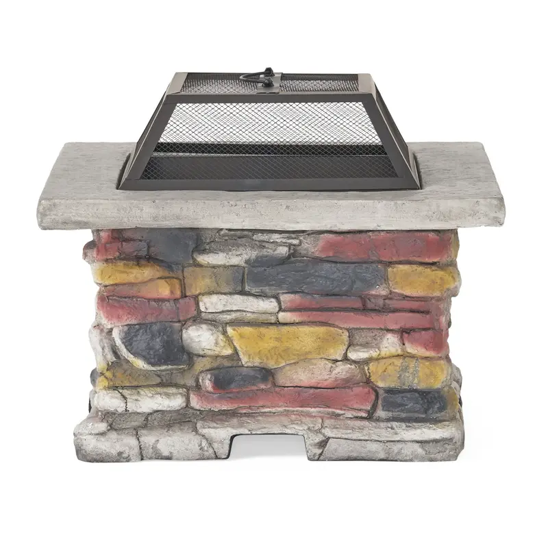 Outdoor Magnesium Oxide Wood-Burning Fire Pit With Secure Lid 1