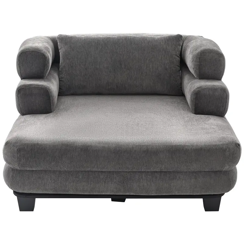 Oversized Chaise Lounge Sofa Bed With Plush Deep-Seating Cushion And Multi-Layer Armrest Design 1